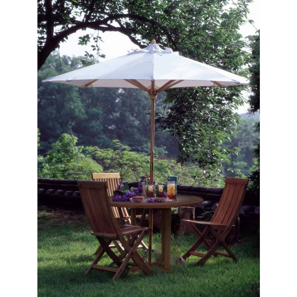 Schirm  Gartenmöbel Outdoor Modern Teak Beige