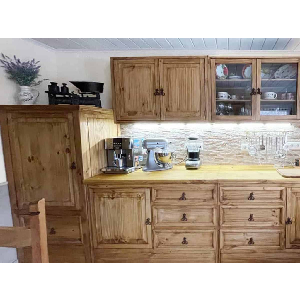 Hochschrank Mexico Möbel Landhaus Massivholz Pinie Honig