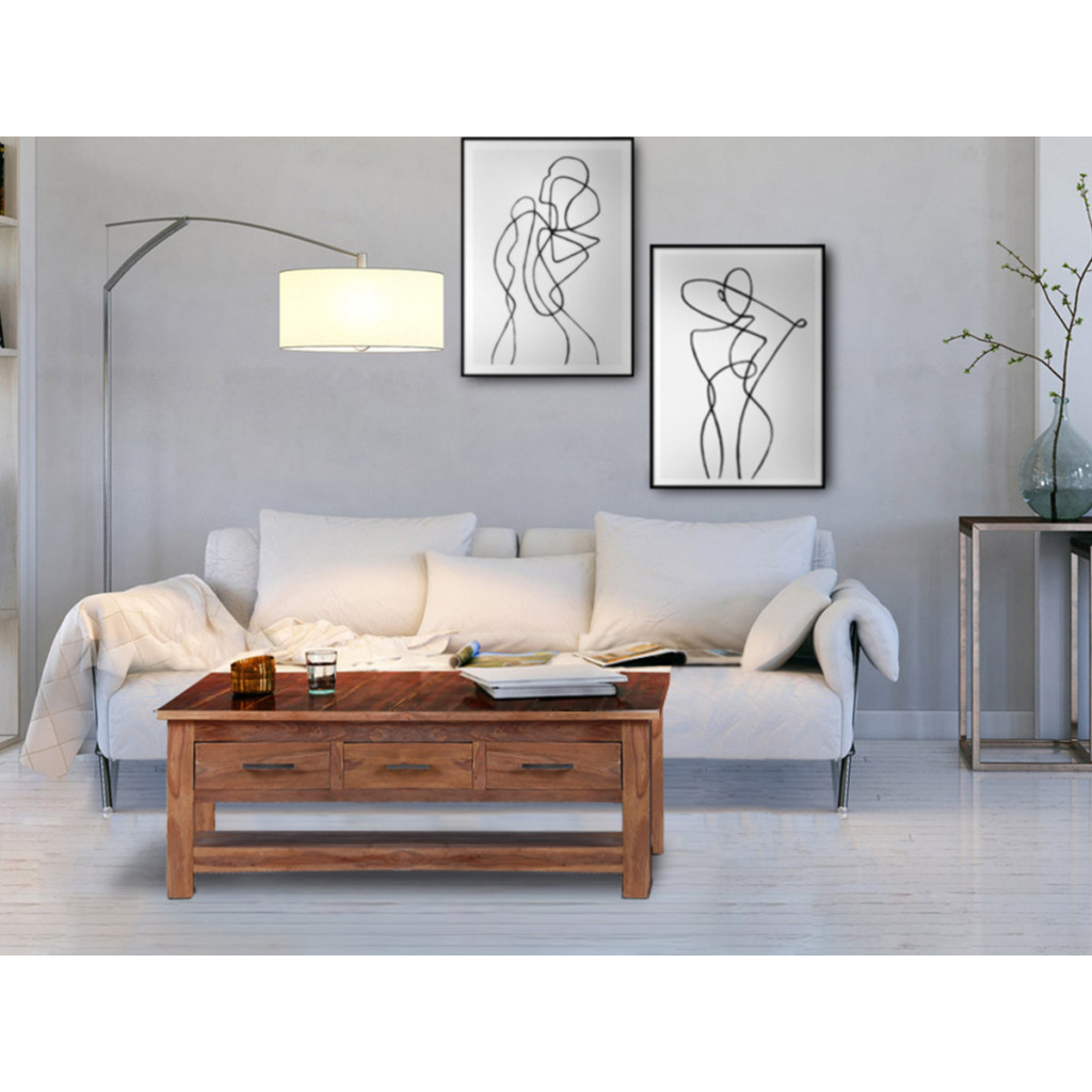 Couchtisch Thali Modern Teak Dunkelbraun