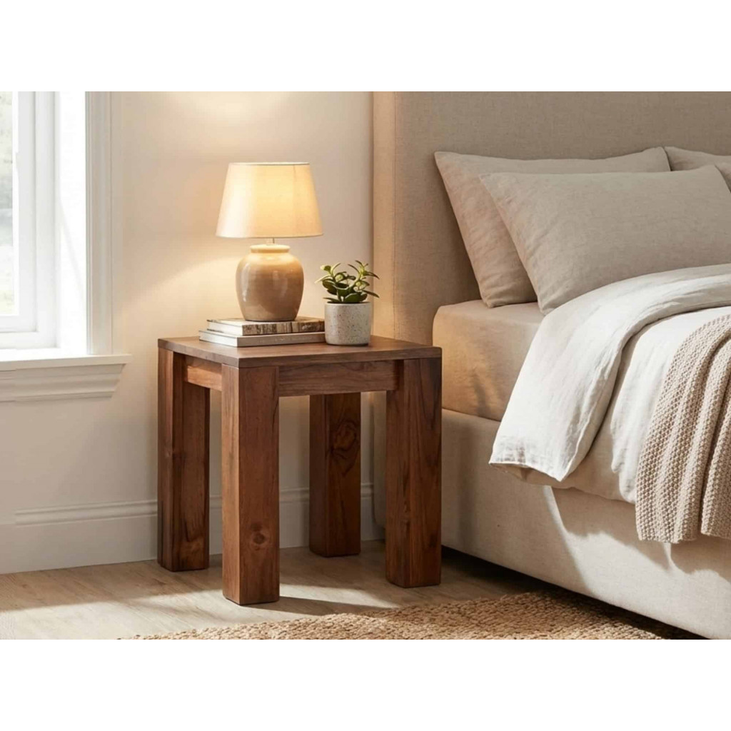 Sitzhocker Thali Modern Teak Hellbraun