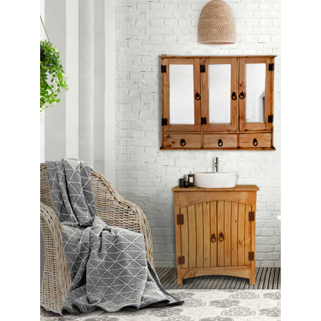 Spiegelschrank Mexico Möbel Landhaus Pinie Honig