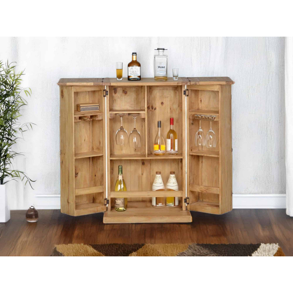 Barschrank Mexico Möbel Landhaus Massivholz Pinie Honig