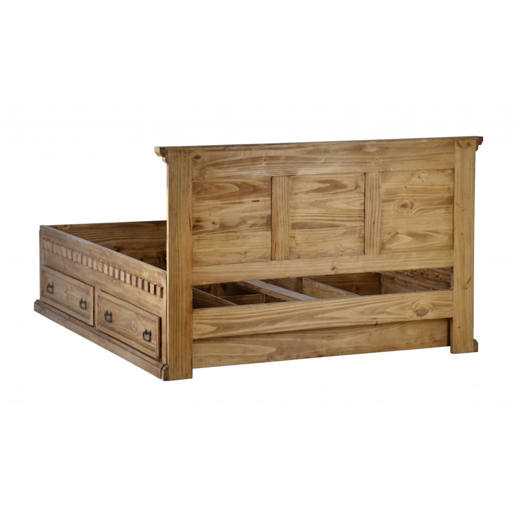 Bett Mexico Möbel Landhaus Massivholz Pinie Honig