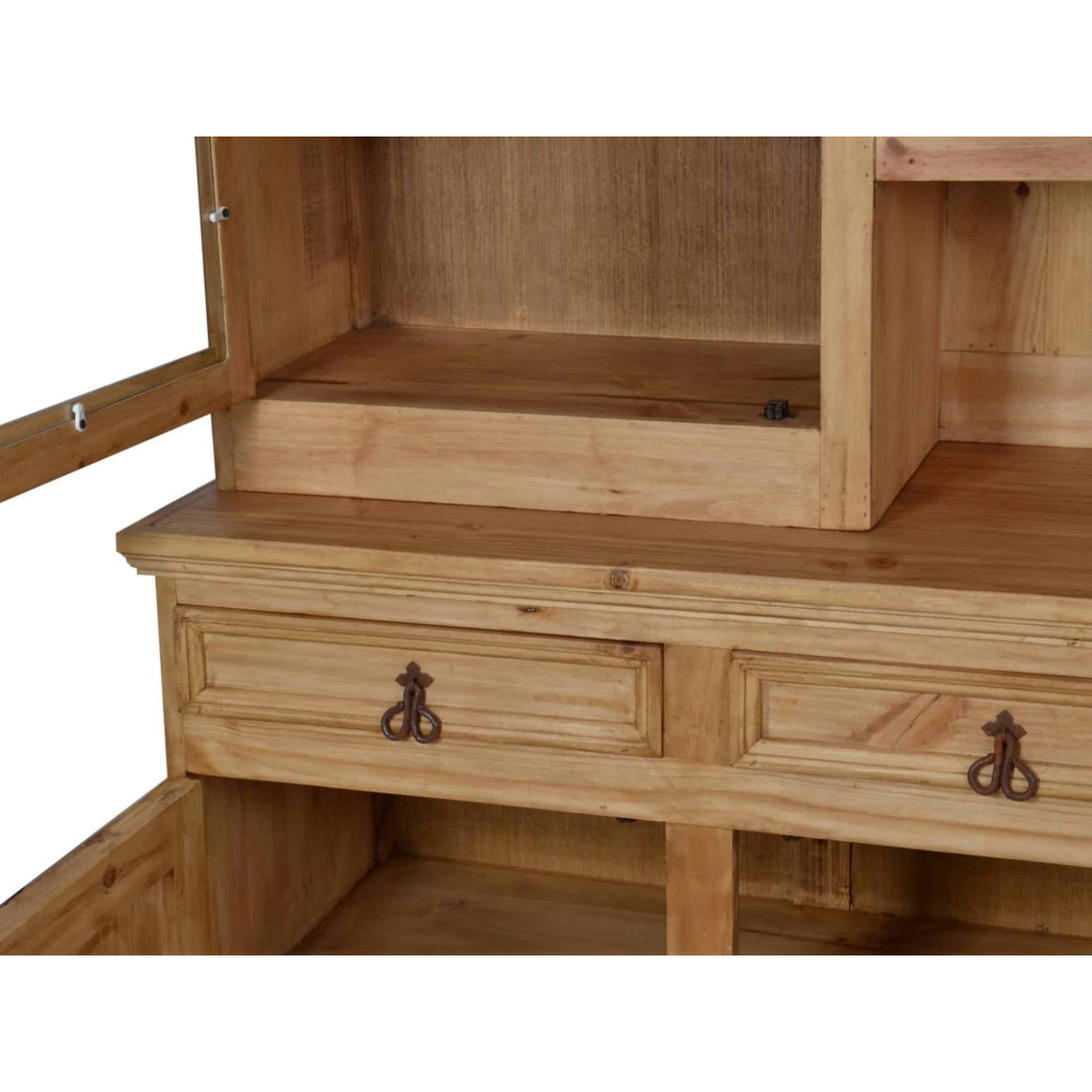 Buffet Mexico Möbel Landhaus Glas Massivholz Pinie Honig