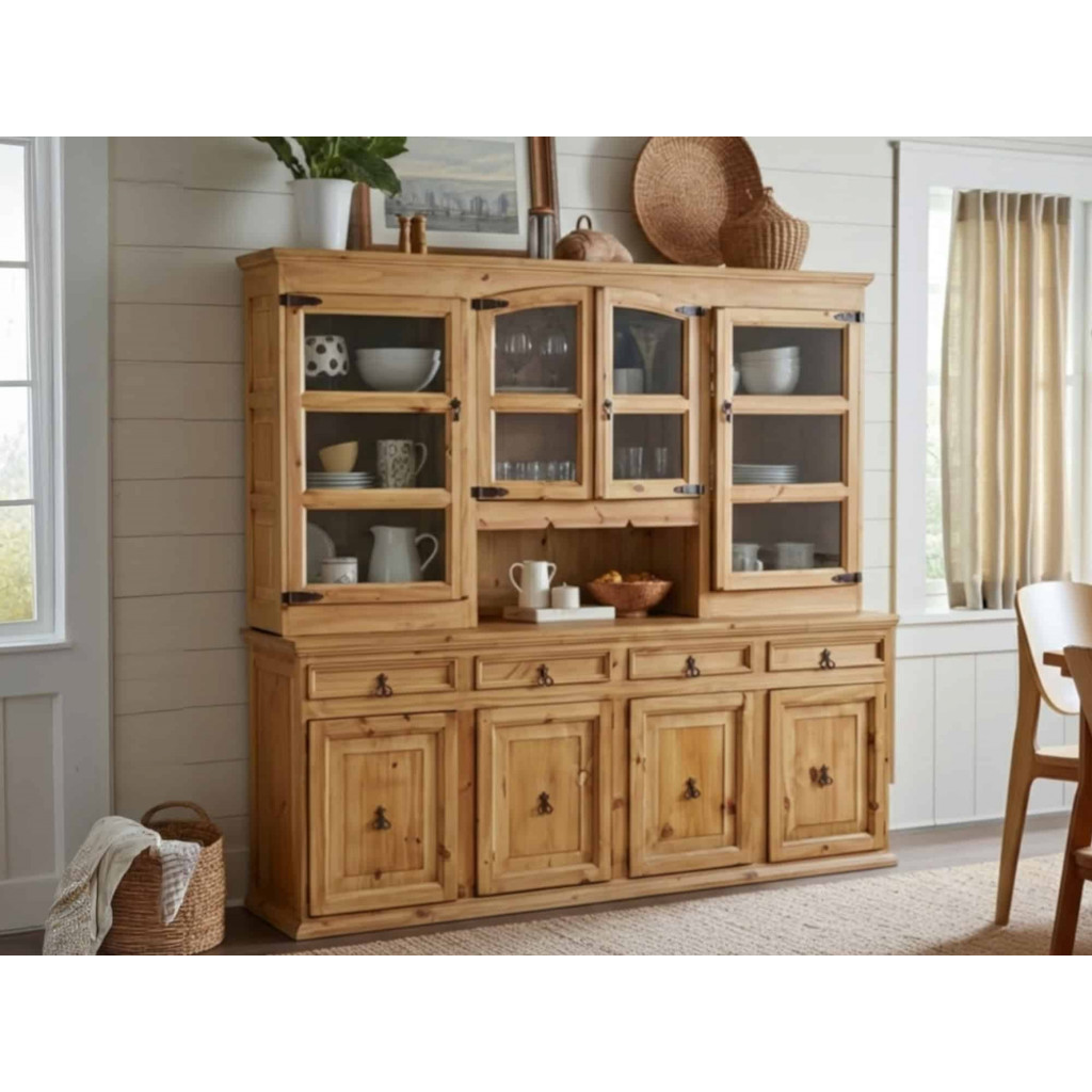 Buffet Mexico Möbel Landhaus Glas Massivholz Pinie Honig