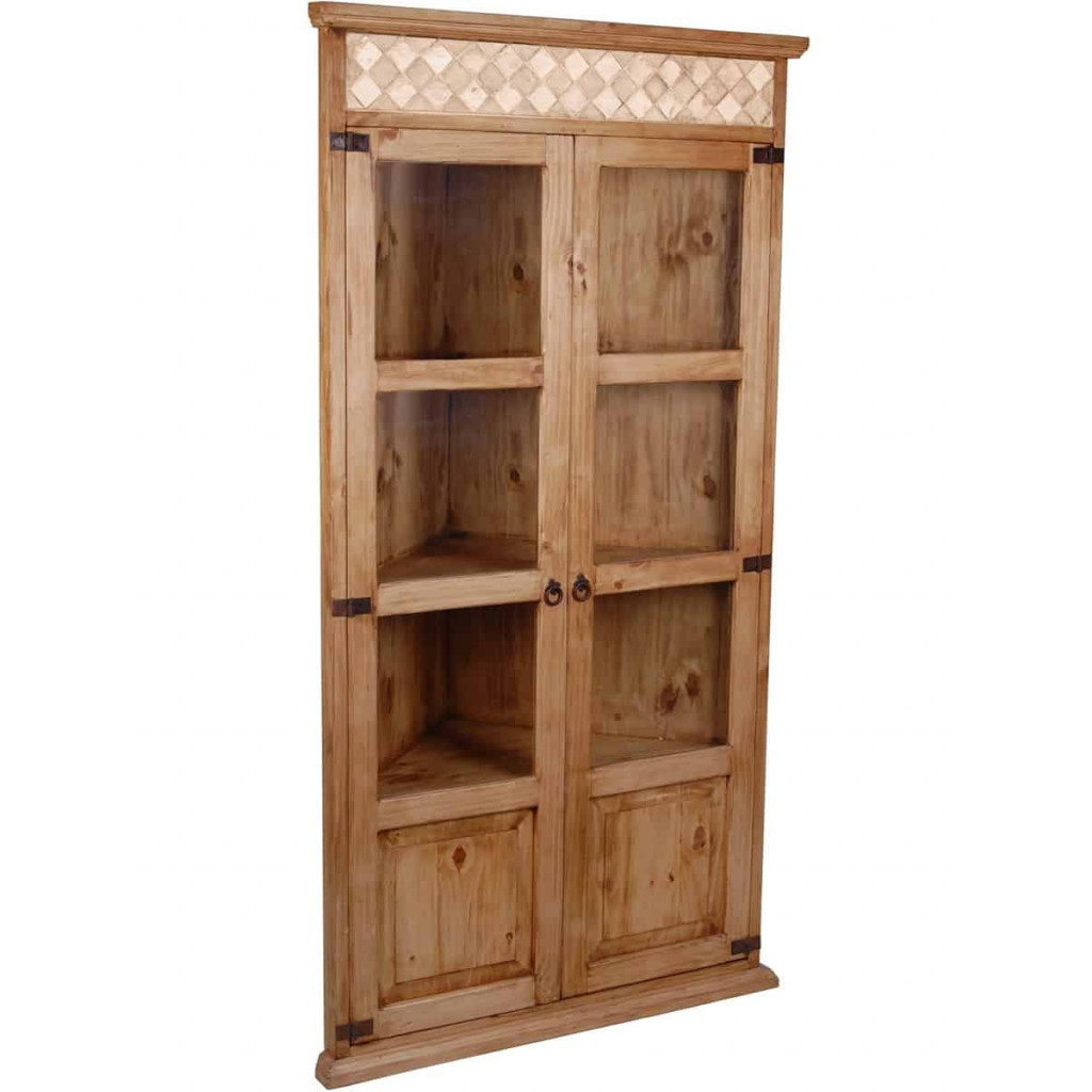 Eckvitrine Mexico Möbel Landhaus Pinie Honig