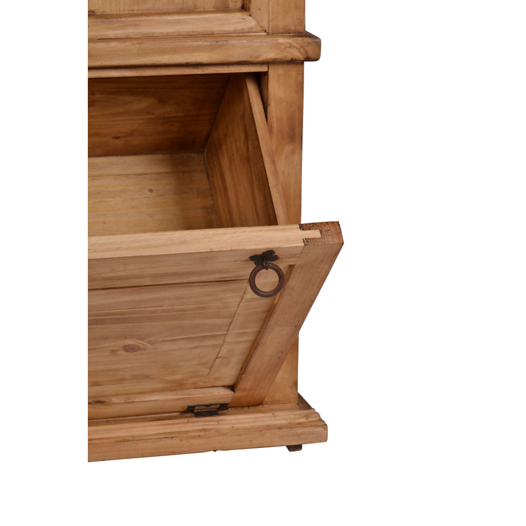 Garderobenschrank Mexico Möbel Landhaus Glas Massivholz Pinie Honig