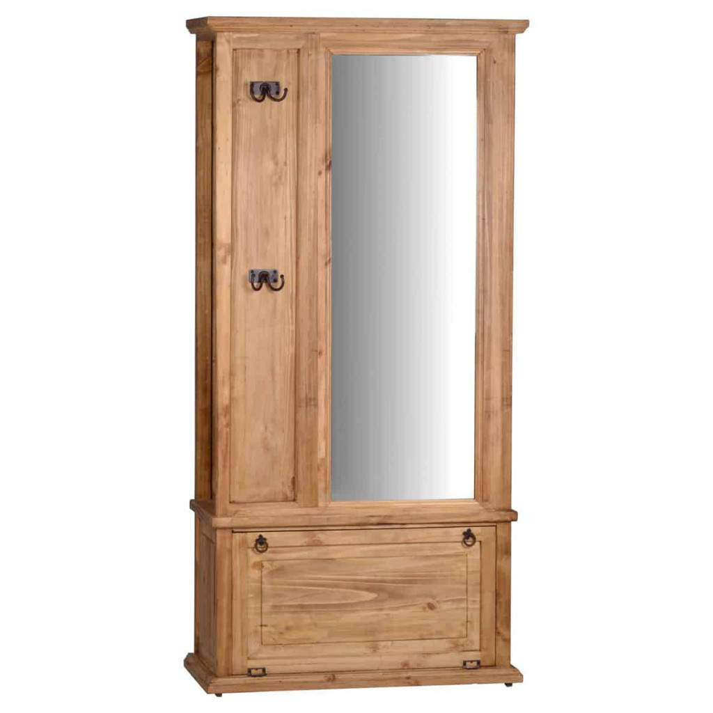 Garderobenschrank Mexico Möbel Landhaus Glas Massivholz Pinie Honig