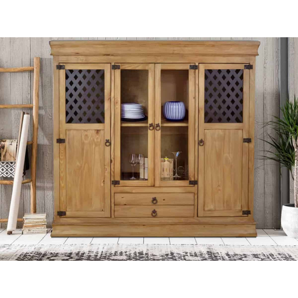 Highboard Mexico Möbel Landhaus Pinie Honig