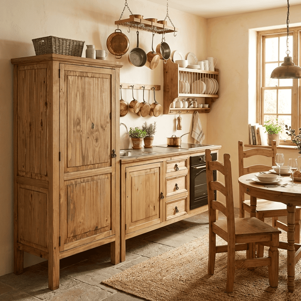Hochschrank Mexico Möbel Landhaus Massivholz Pinie Honig