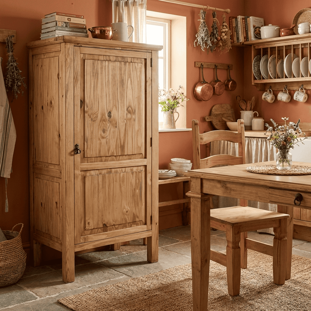 Hochschrank Mexico Möbel Landhaus Massivholz Pinie Honig