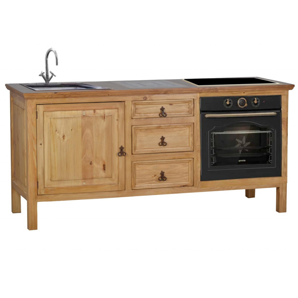 Küchenmodul Mexico Möbel Landhaus Massivholz Pinie Honig