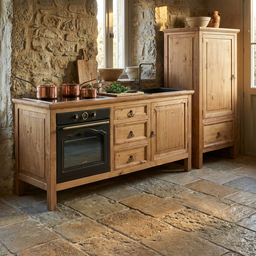 Küchenmodul Mexico Möbel Landhaus Massivholz Pinie Honig