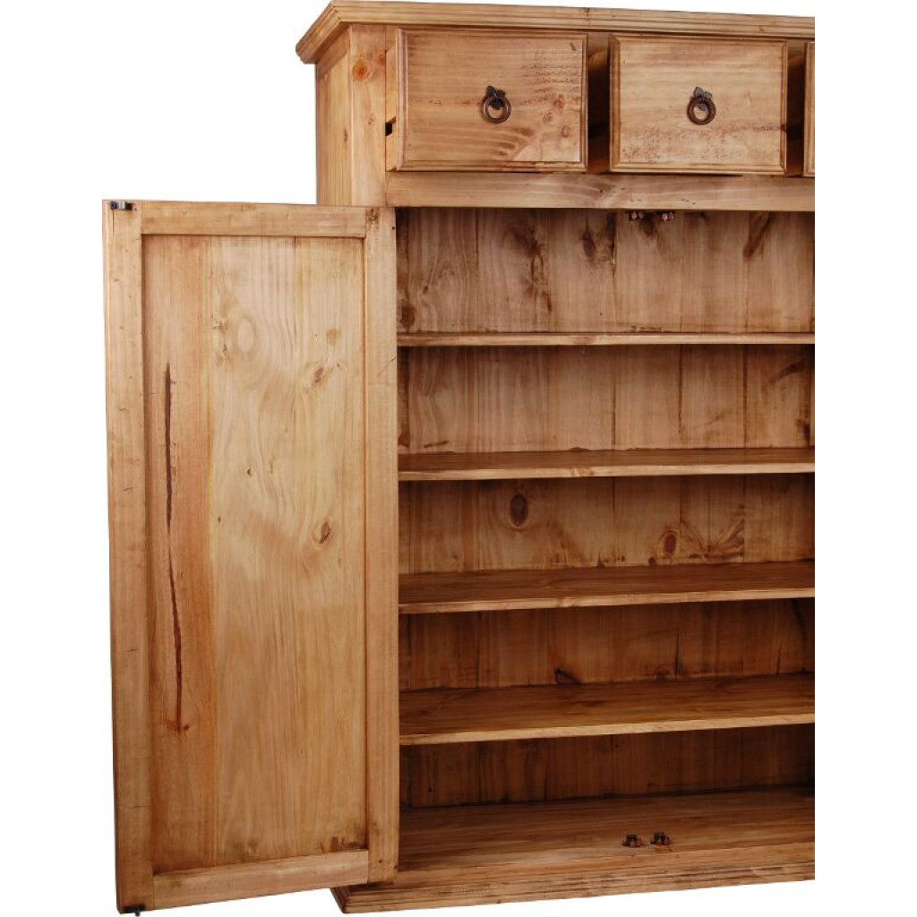 Schuhschrank Mexico Möbel Landhaus Massivholz Pinie Honig