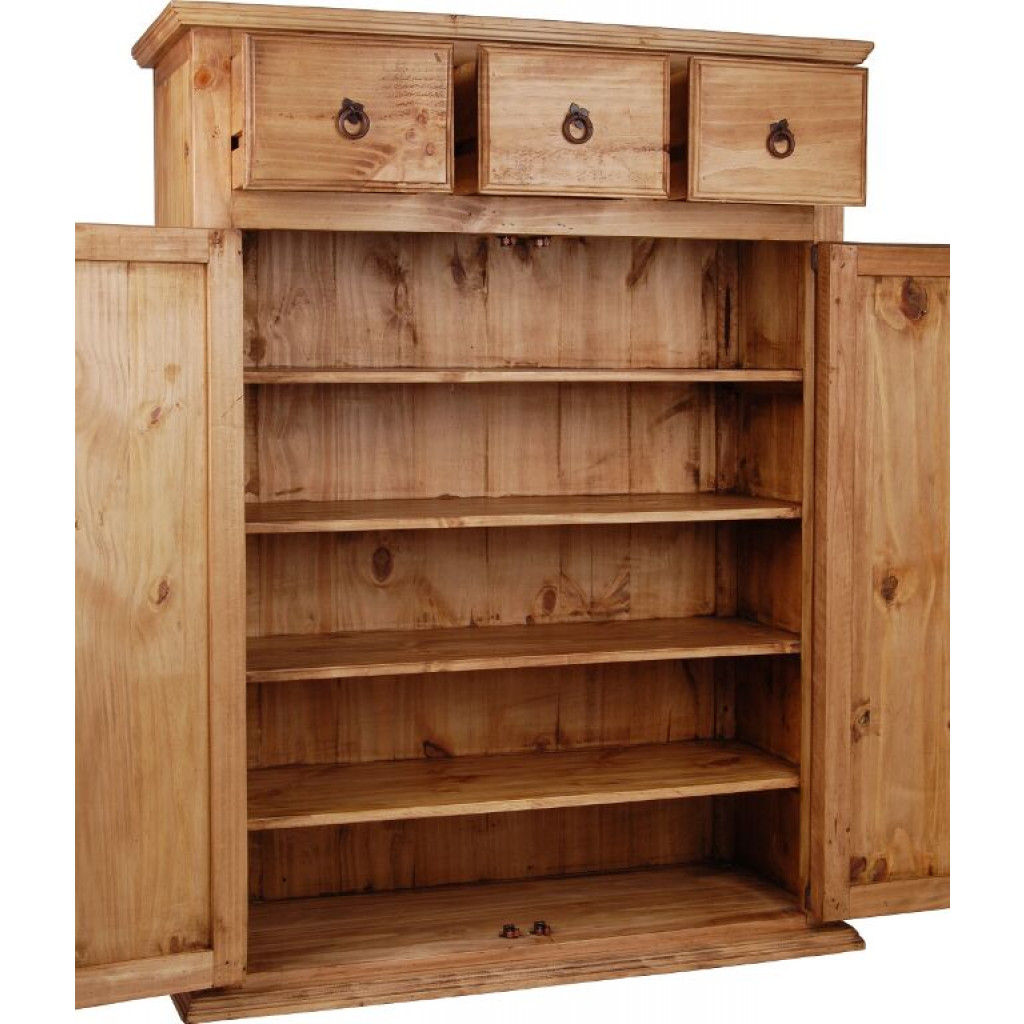 Schuhschrank Mexico Möbel Landhaus Massivholz Pinie Honig