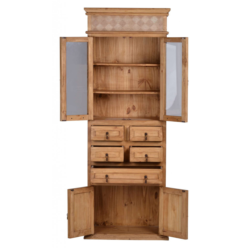 Vitrine Mexico Möbel Landhaus Pinie Honig