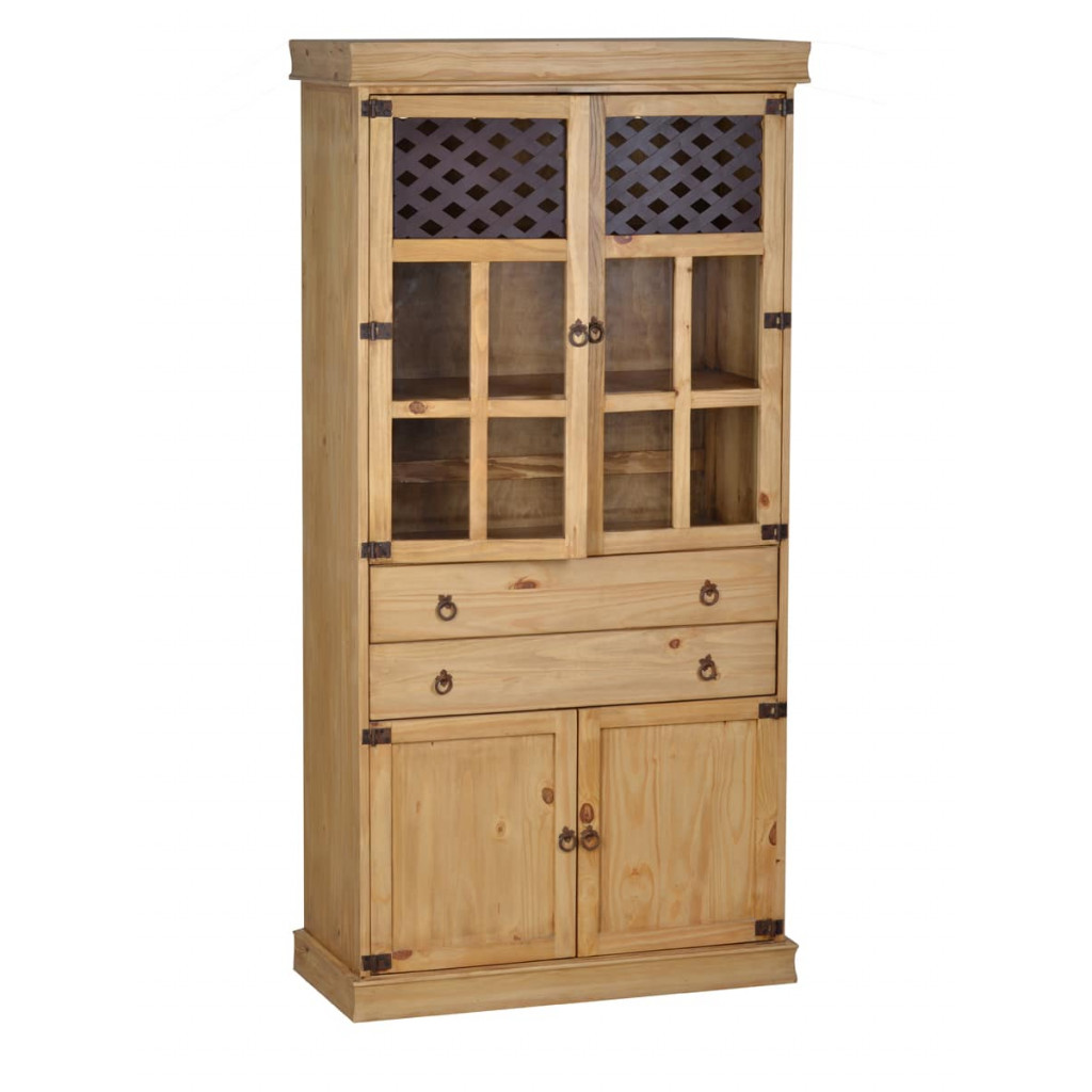 Vitrine Mexico Möbel Landhaus Pinie Honig