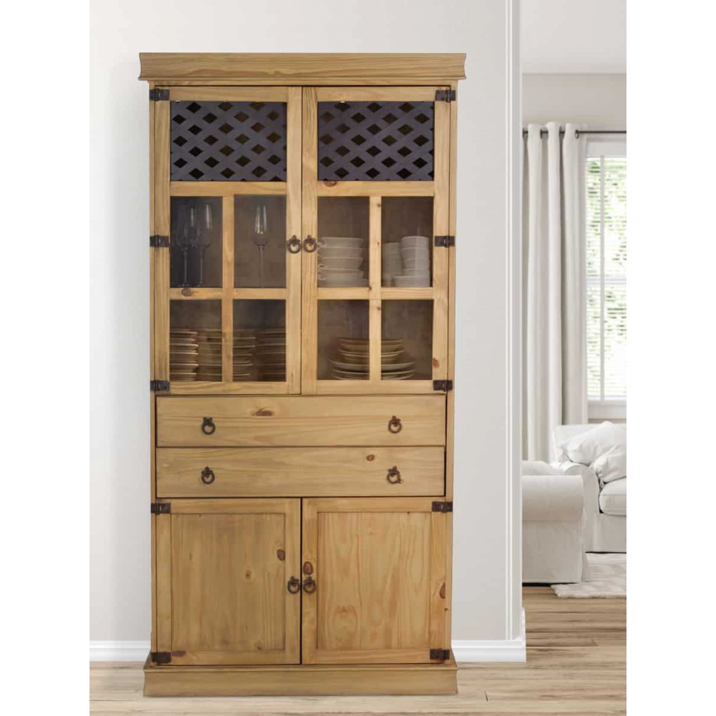 Vitrine Mexico Möbel Landhaus Pinie Honig