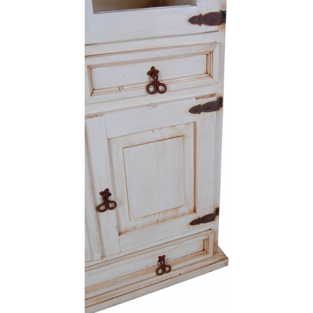 Vitrine Mexico Möbel Landhaus Pinie Weiß