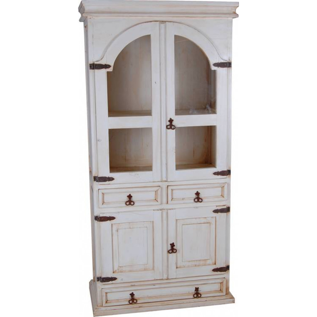 Vitrine Mexico Möbel Landhaus Pinie Weiß