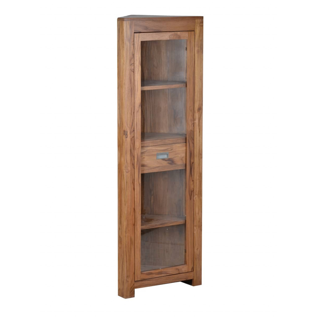 Eckvitrine Masala Modern Teak Braun