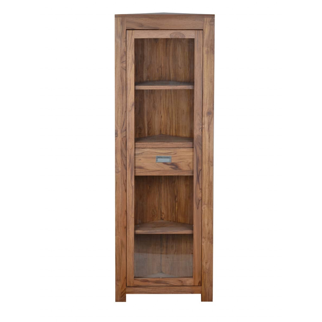 Eckvitrine Masala Modern Teak Braun