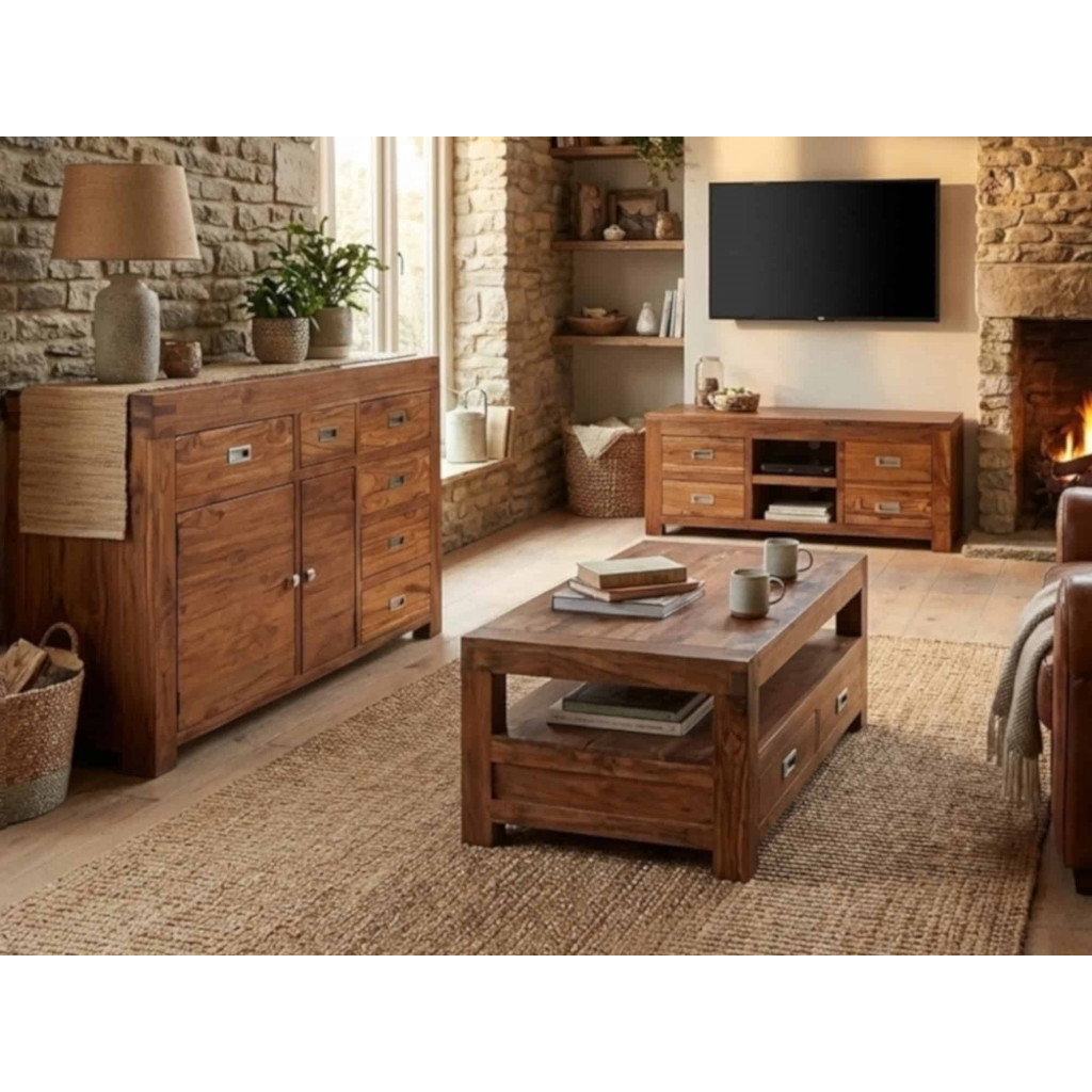 TV-Kommode Masala Modern Teak Dunkelbraun