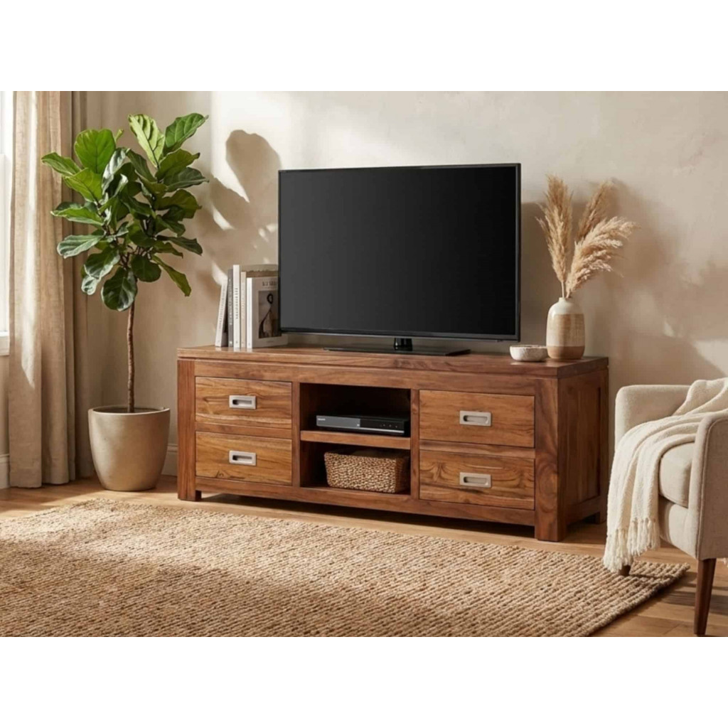 TV-Kommode Masala Modern Teak Dunkelbraun
