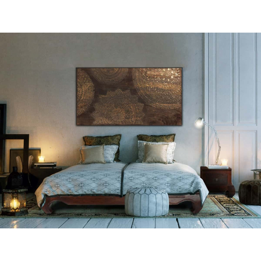 Bett Colombo Kolonialstil Massivholz Pinie Walnuss