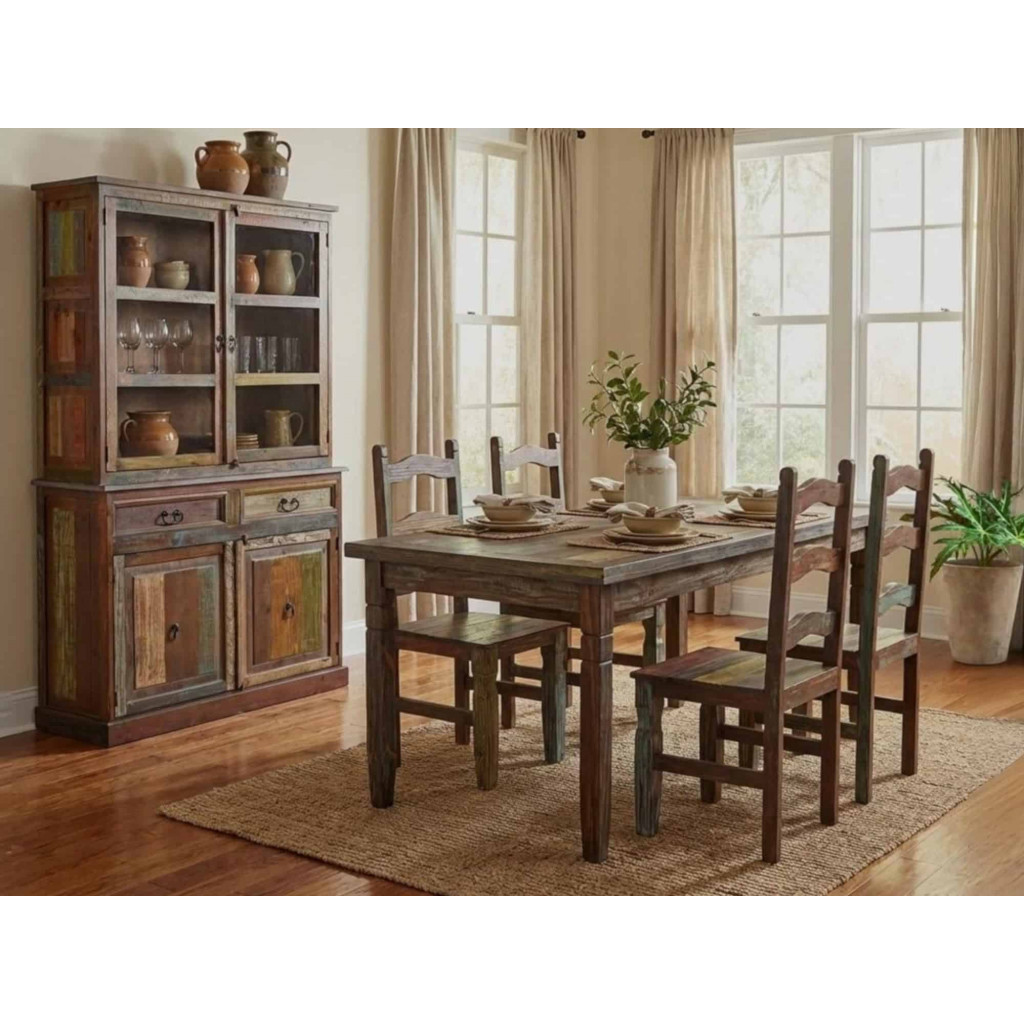 Esstisch Cancun Shabby Chic Massivholz Pinie Bunt