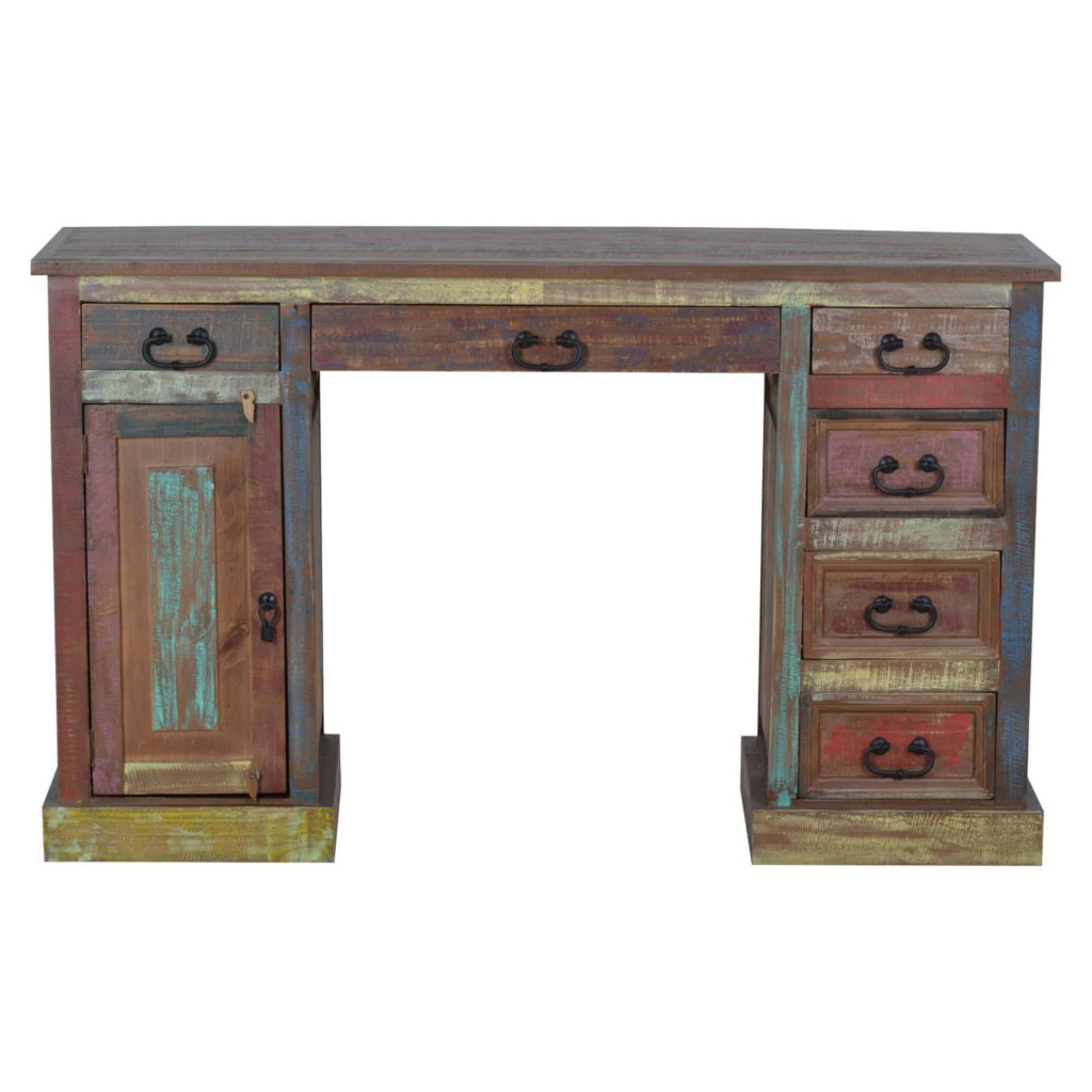 Schreibtisch Cancun Shabby Chic Massivholz Pinie Bunt