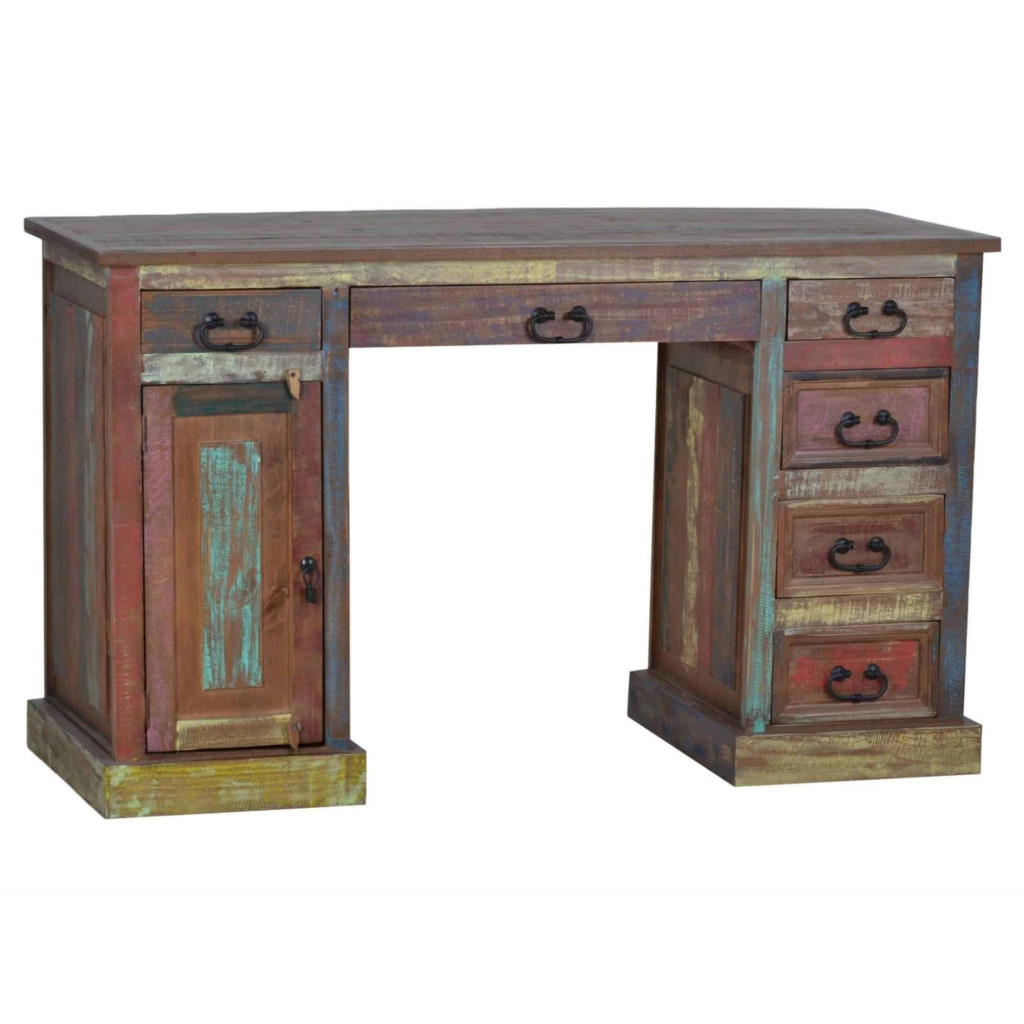 Schreibtisch Cancun Shabby Chic Massivholz Pinie Bunt