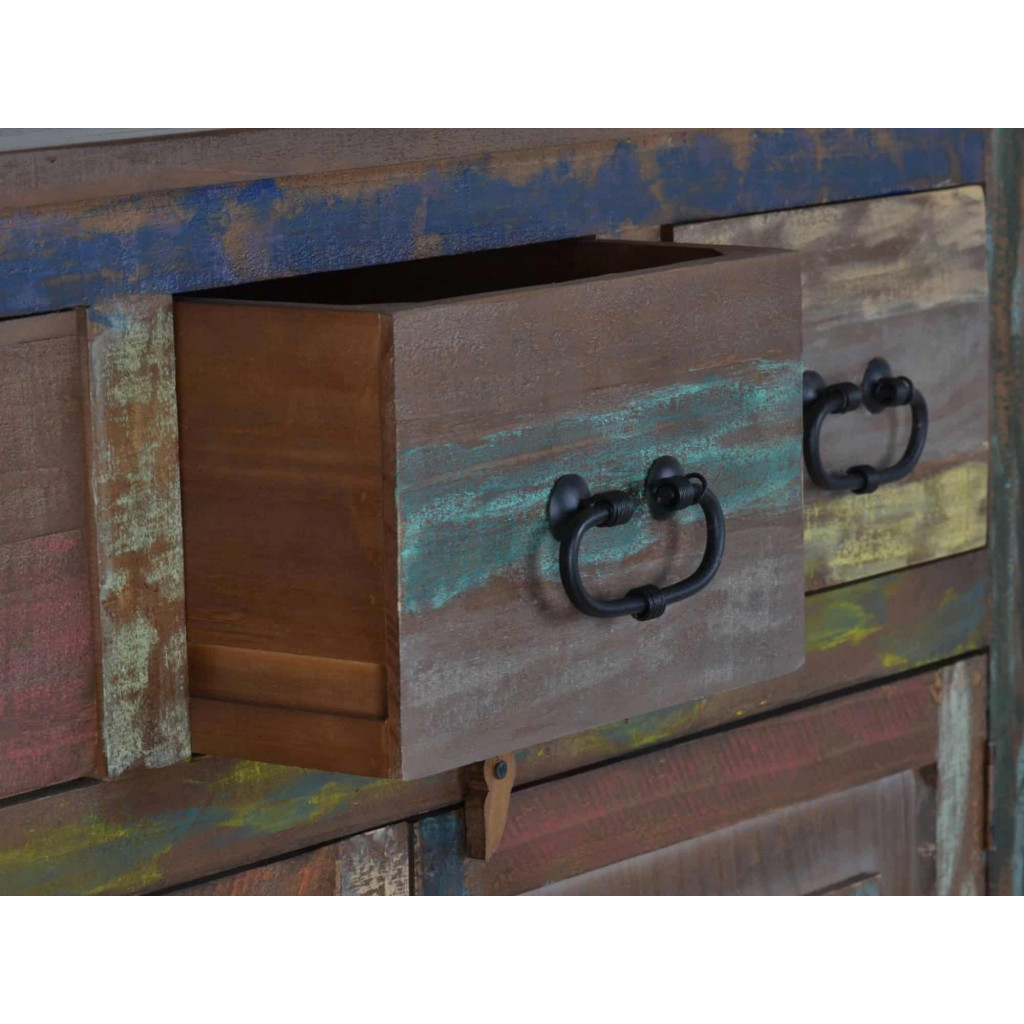 Schuhschrank Cancun Shabby Chic Massivholz Pinie Bunt