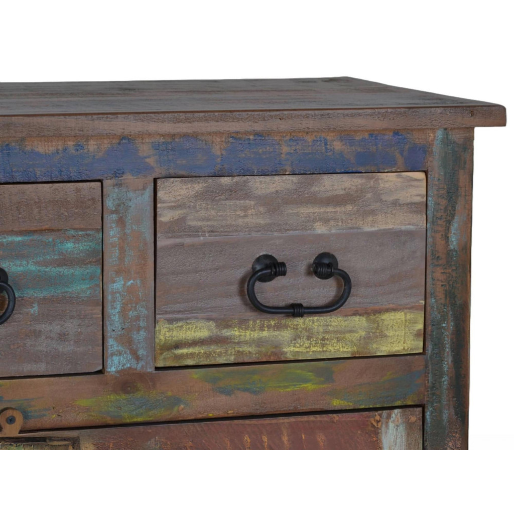 Schuhschrank Cancun Shabby Chic Massivholz Pinie Bunt