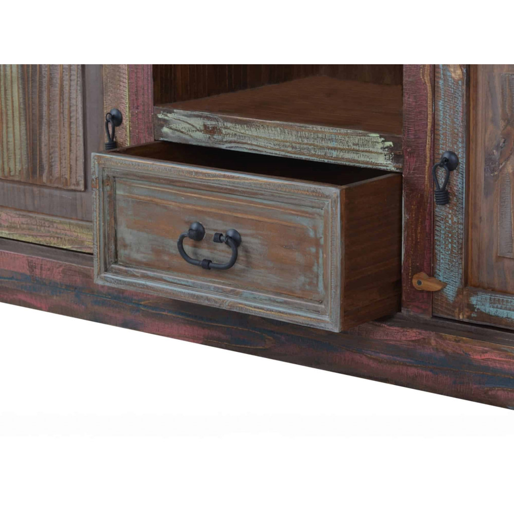 TV-Kommode Cancun Shabby Chic Massivholz Pinie Bunt