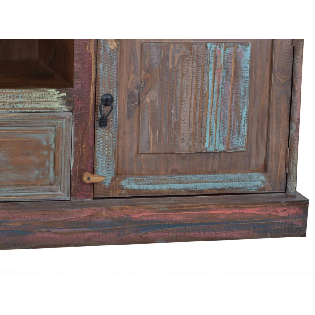 TV-Kommode Cancun Shabby Chic Massivholz Pinie Bunt