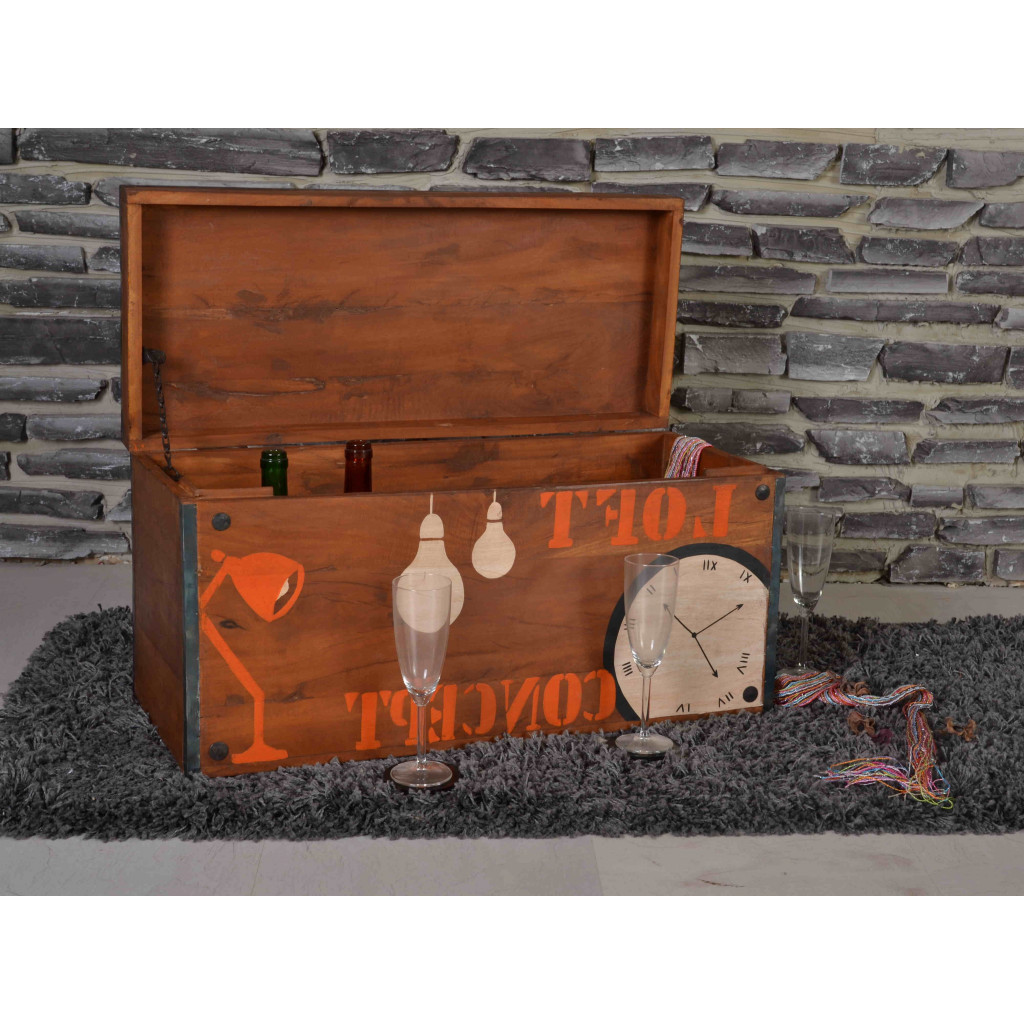 Kiste  Modern Recycletes Holz Haselnuss