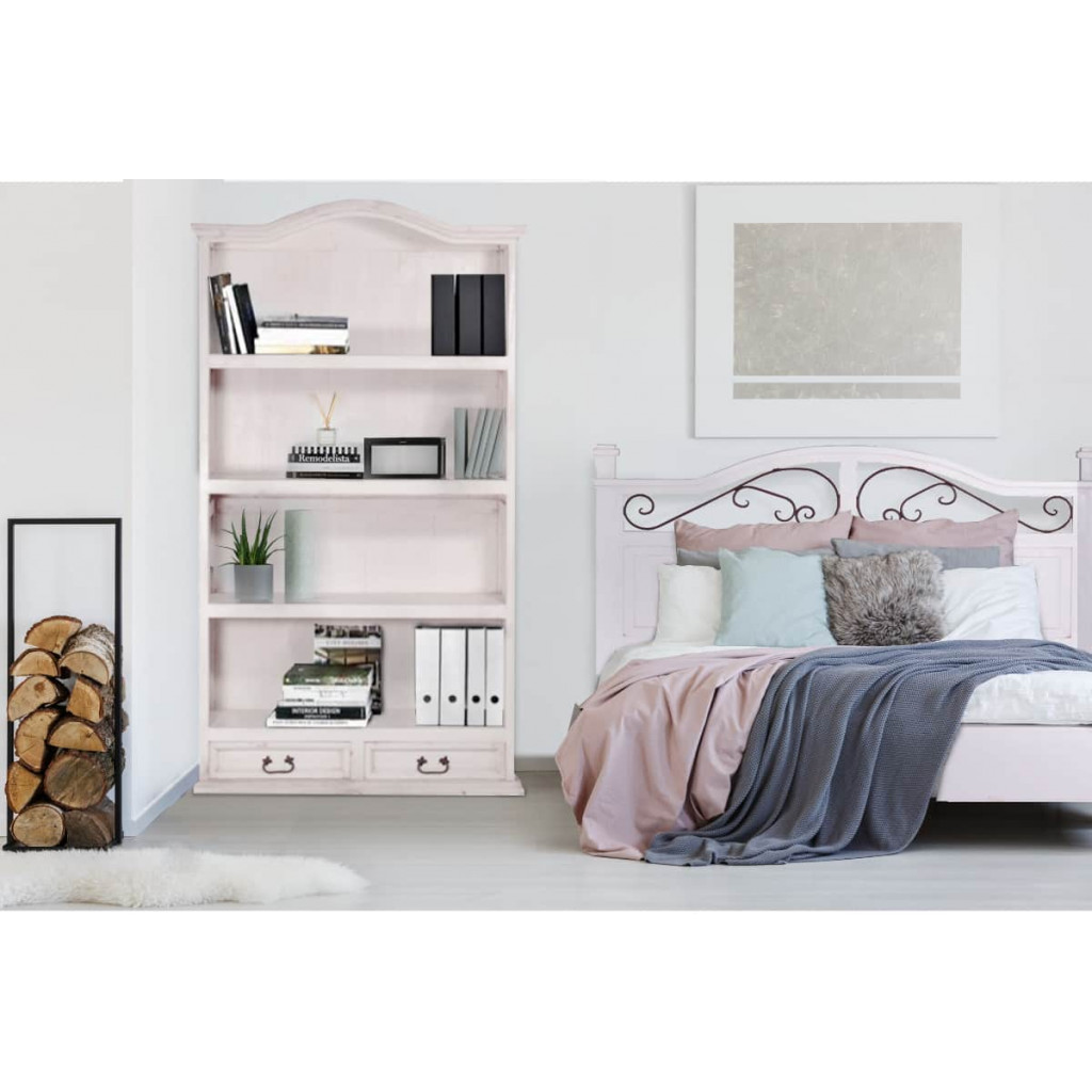 Bücherregal Mexico Möbel Landhaus Pinie Weiß