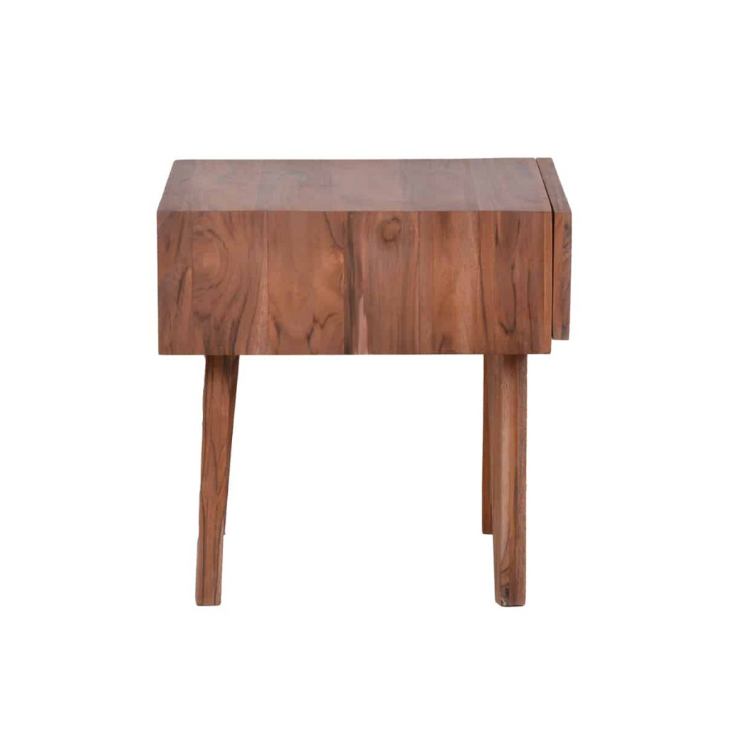 Beistelltisch Tamesi Modern Massivholz Teak Dunkelbraun