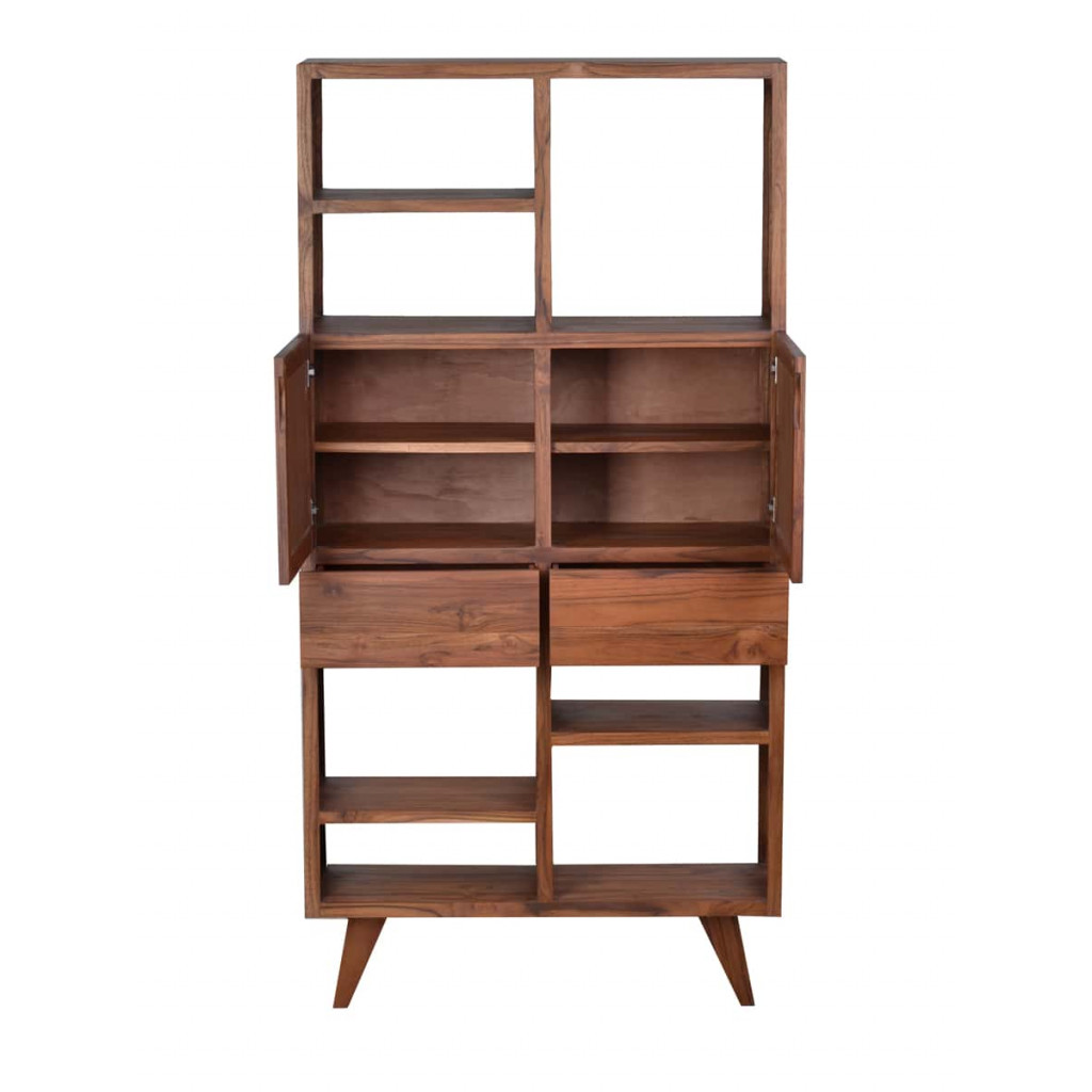 Regal Tamesi Modern Massivholz Teak Dunkelbraun