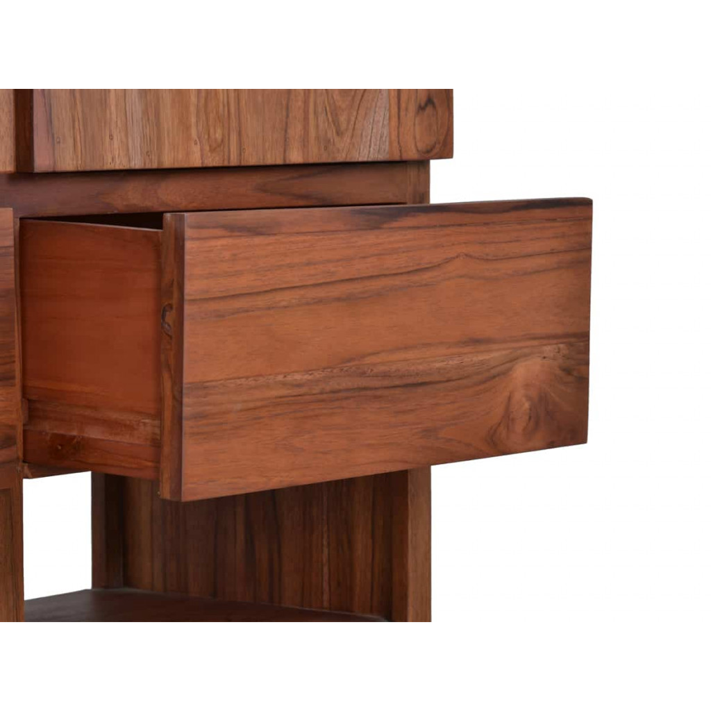 Regal Tamesi Modern Massivholz Teak Dunkelbraun