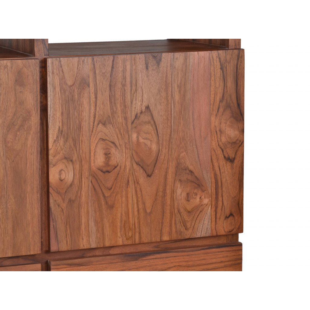 Regal Tamesi Modern Massivholz Teak Dunkelbraun