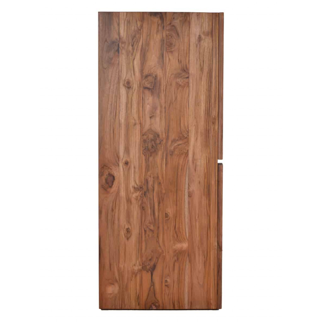 Schreibtisch Tamesi Modern Massivholz Teak Dunkelbraun