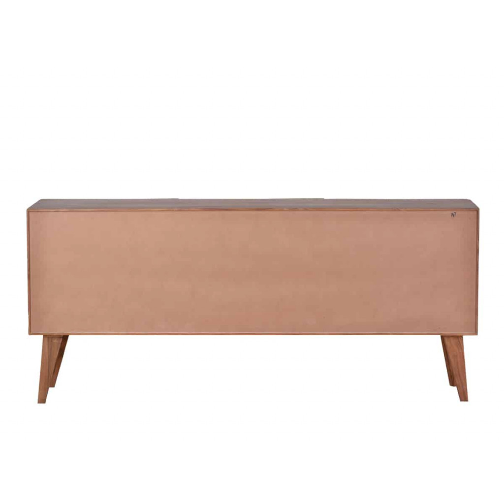 Sideboard Tamesi Modern Massivholz Teak Dunkelbraun