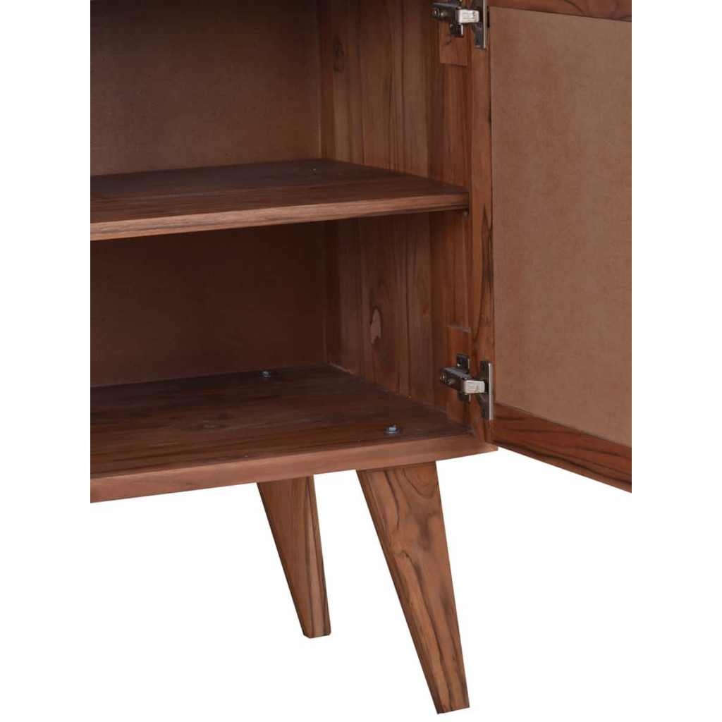 Sideboard Tamesi Modern Massivholz Teak Dunkelbraun