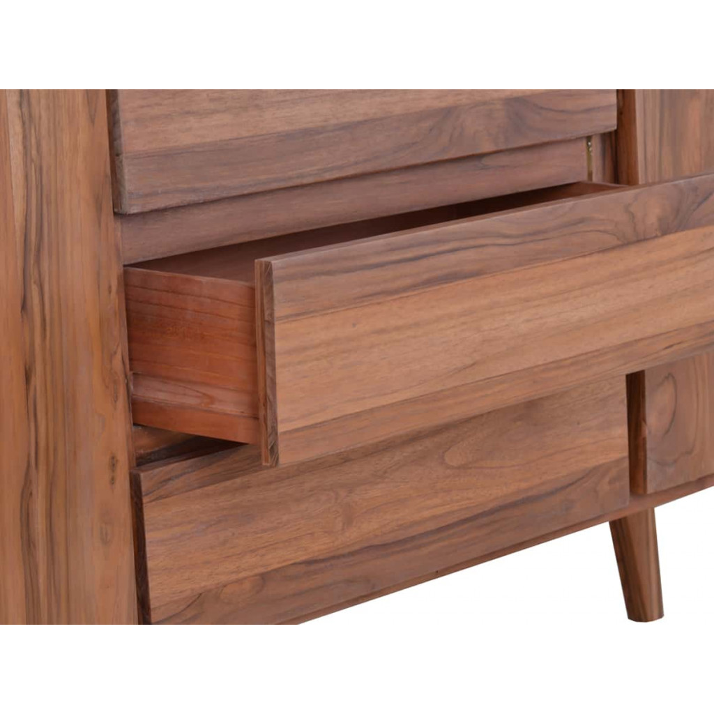 Sideboard Tamesi Modern Massivholz Teak Dunkelbraun