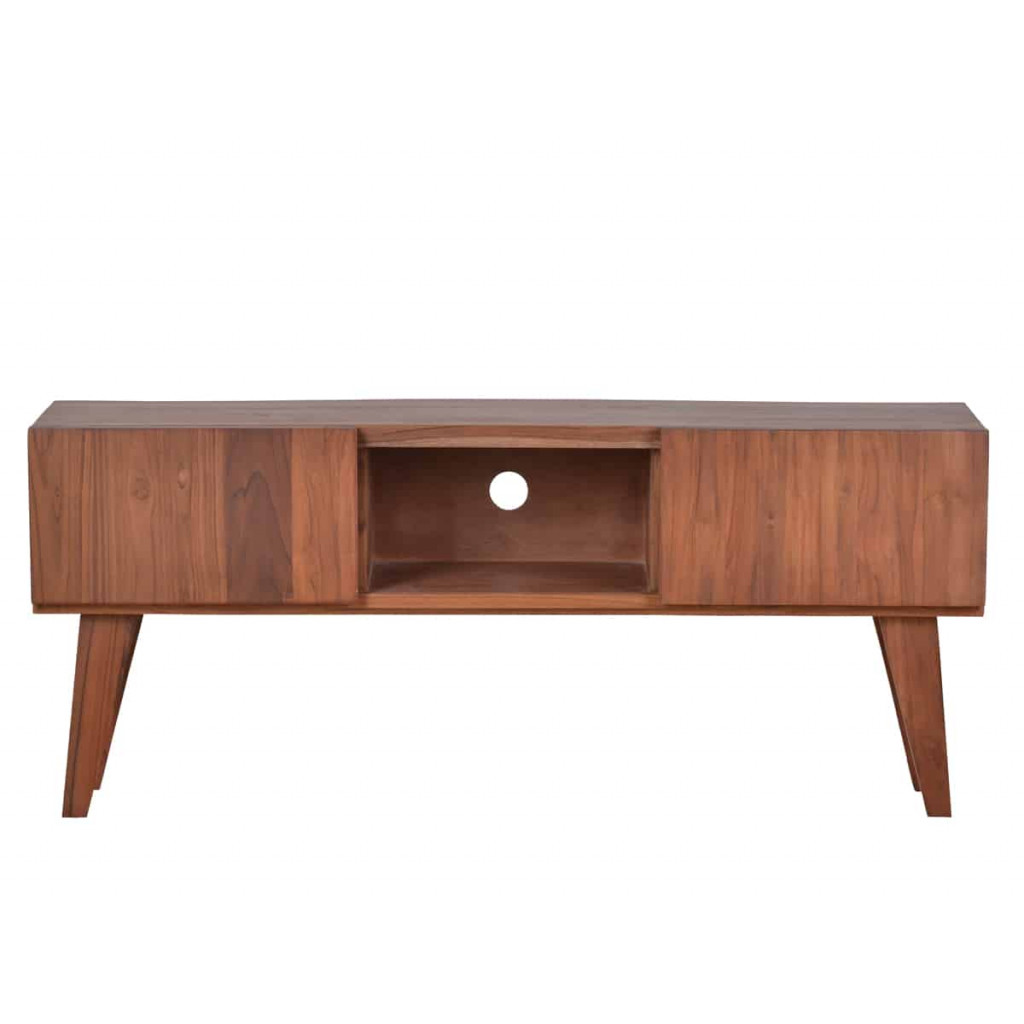 TV-Kommode Tamesi Modern Teak Dunkelbraun