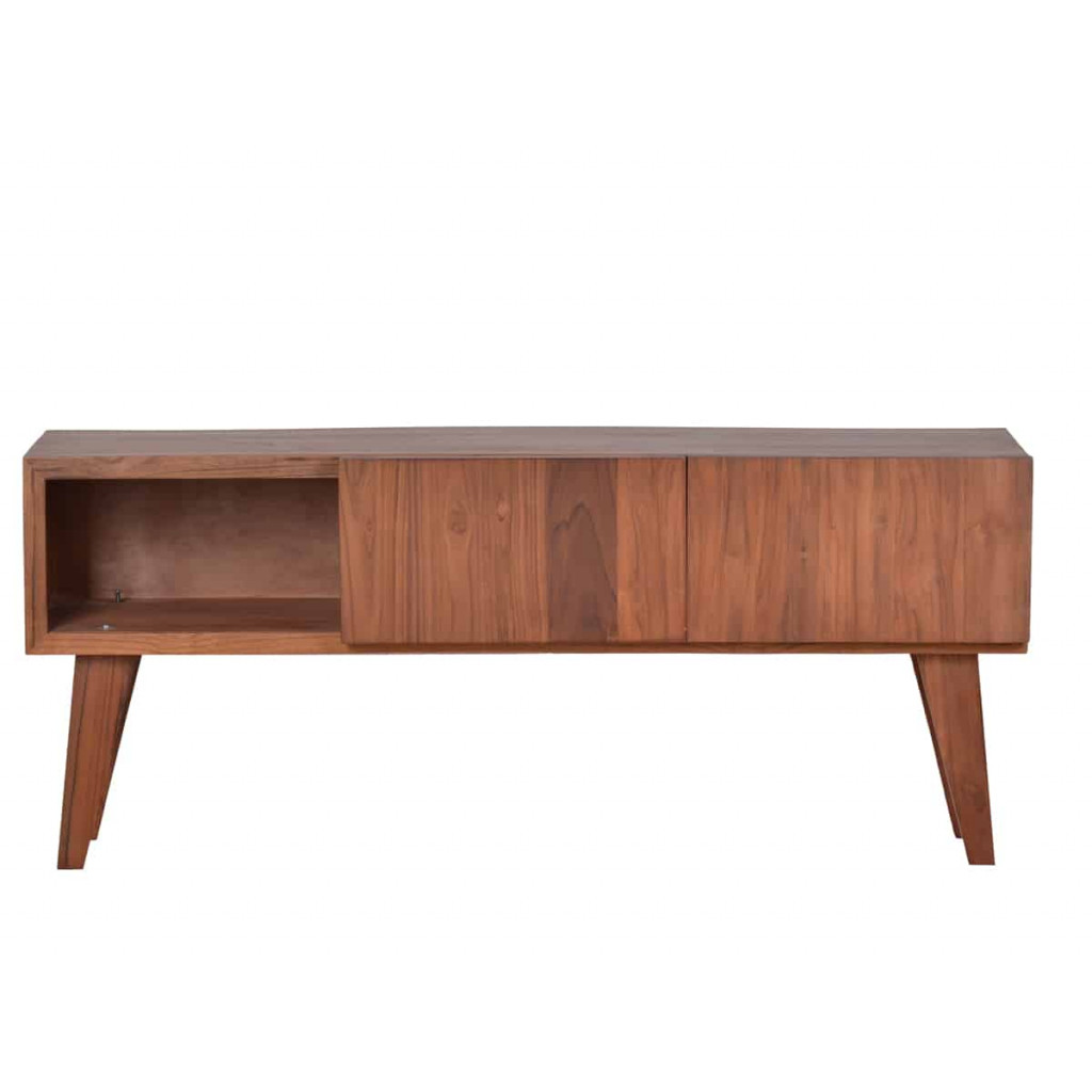 TV-Kommode Tamesi Modern Teak Dunkelbraun