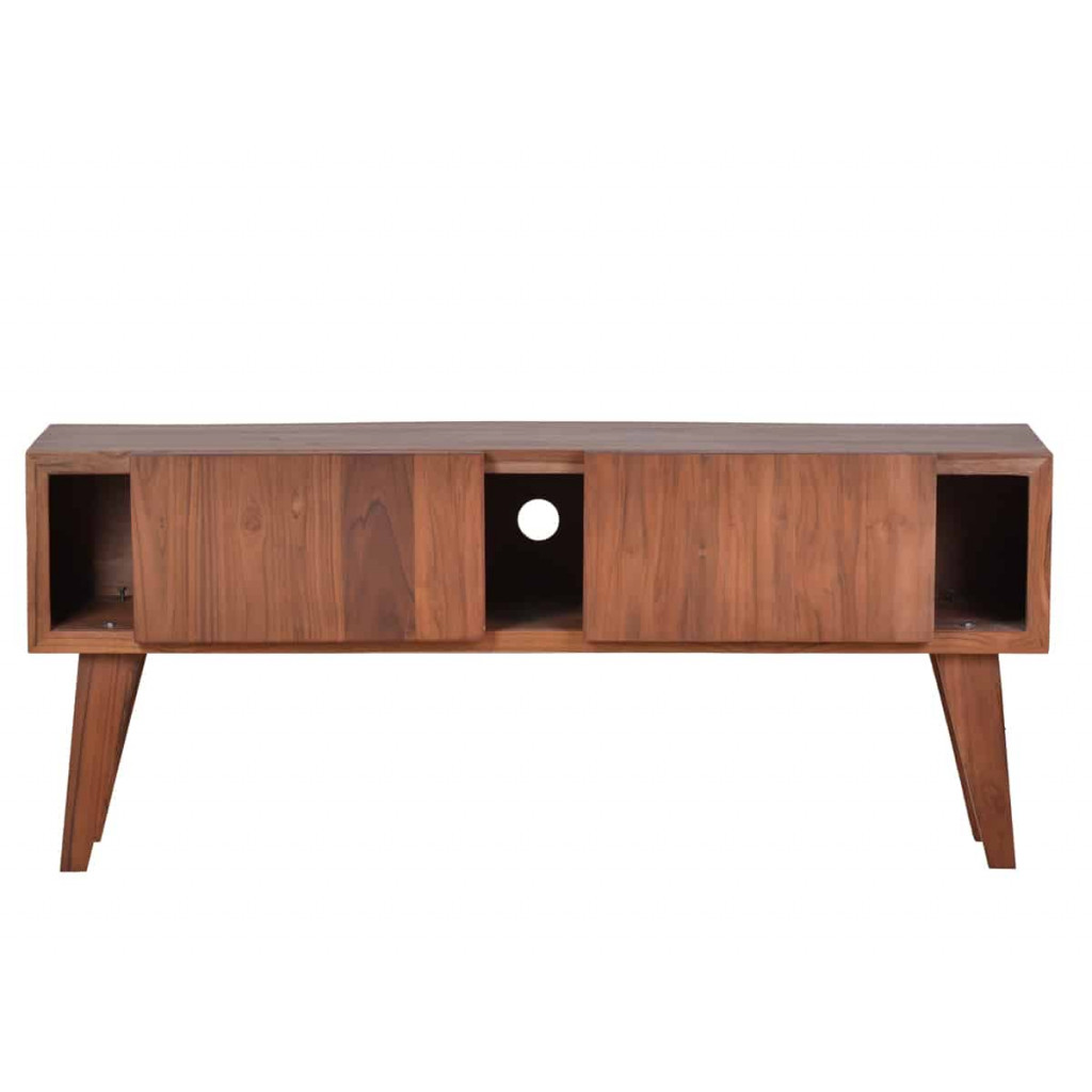 TV-Kommode Tamesi Modern Teak Dunkelbraun