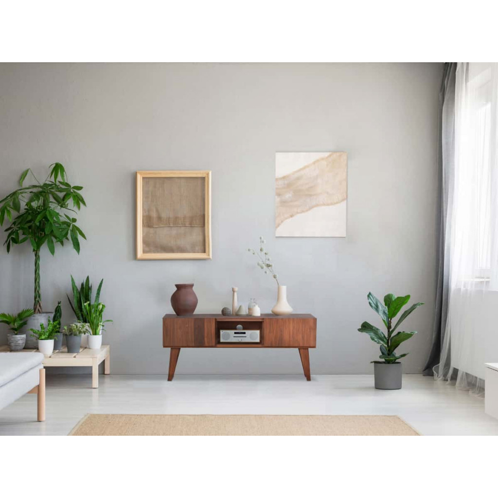 TV-Kommode Tamesi Modern Teak Dunkelbraun